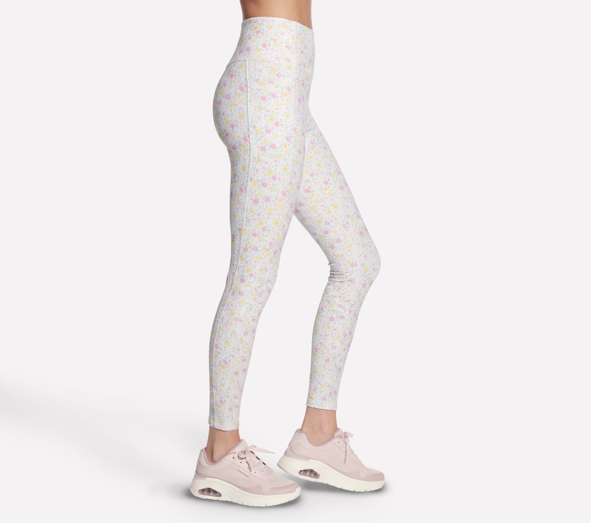 GO WALK Rib Floral Full Length High-Waisted Legging | Skechers outlet