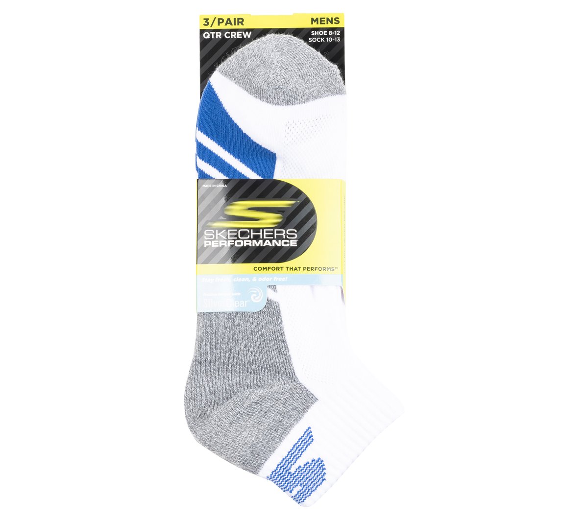 3 Pack Men's Half Terry Quarter Crew Socks | Skechers USA