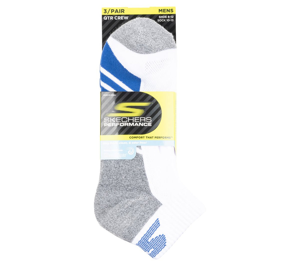 3 Pack Men's Half Terry Quarter Crew Socks | Skechers USA
