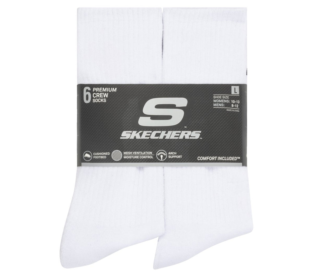 6 Pack Large Core Crew Socks | Skechers sale